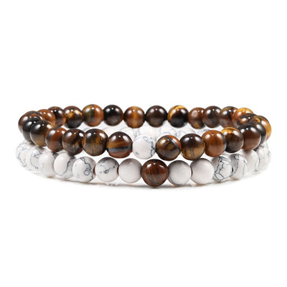 Natural Lava Stone Tiger Eye Beaded Yoga Bracelets